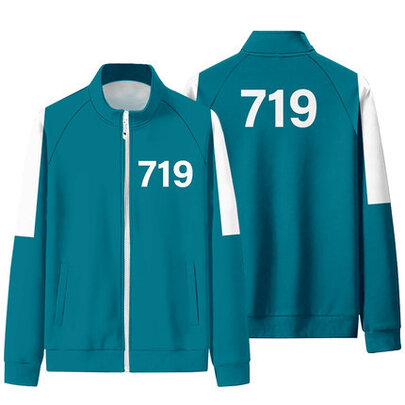 Player Number 719 Squid Game Track Jacket Blue