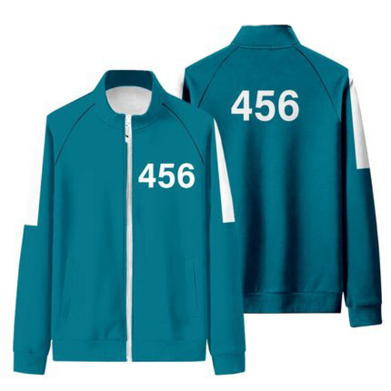 Player Number 456 Squid Game Track Jacket Blue