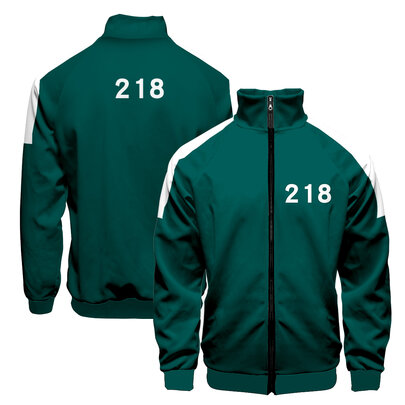 Player Number 218 Squid Game Track Jacket Green