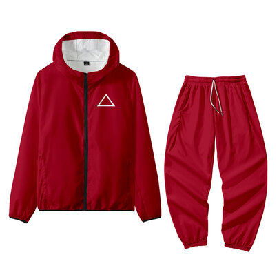 Front Man Triangle Squid Game Hoodie Suit Red Netflix TV Show