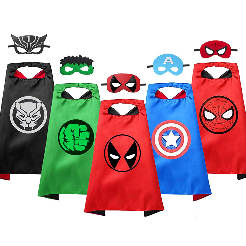5PCS Marvel Avenger Superhero Cape Mask Set For Kids 04