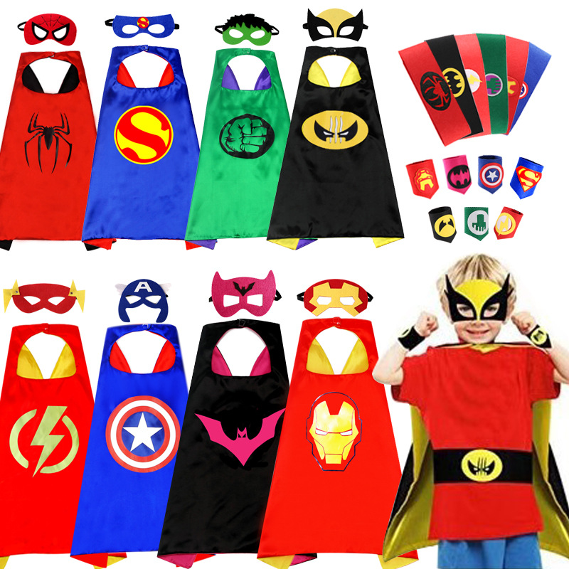 8PCS Marvel Superhero Cape Mask Set Kids Cosplay Costume 03