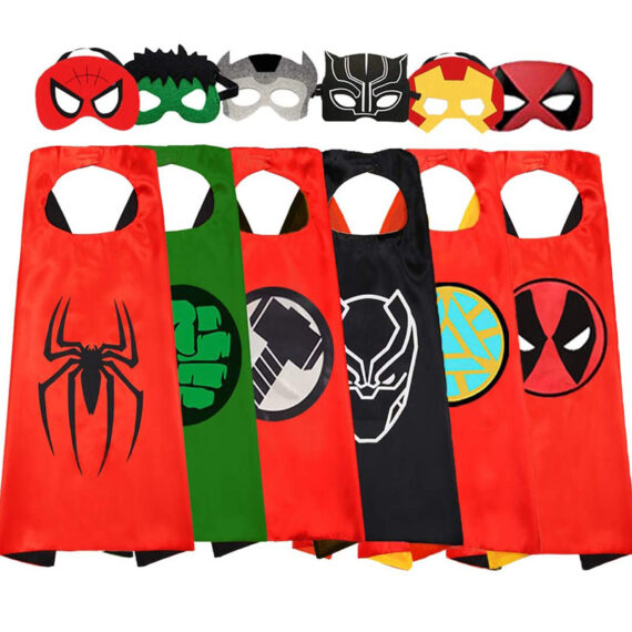 6PCS Marvel Avenger Superhero Cape Mask Set For Kids 02