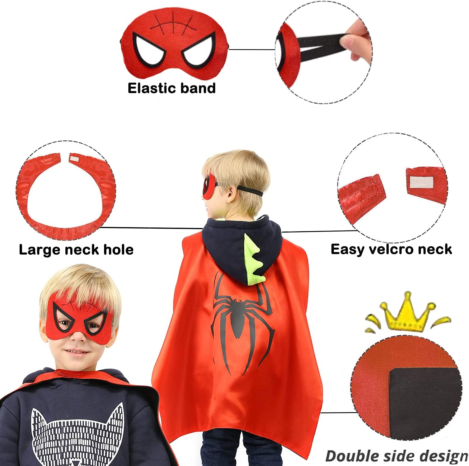 superhero cape and mask set - product detail 2