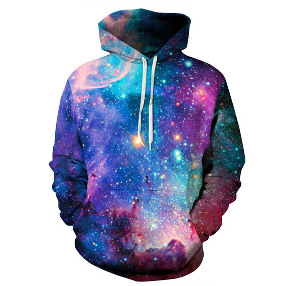 pullover Starry Sky Print Hoodie For unisex