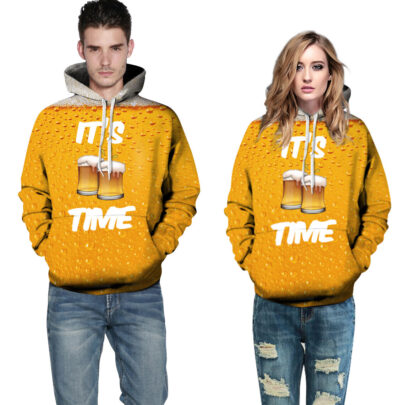 It's Time Food Graphic Hoodie For unisex