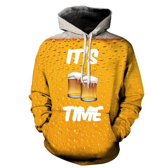 It's Time Food Print Hoodie For Man and Women