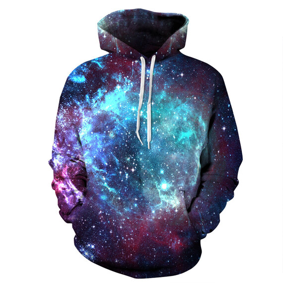 fashion Starry Night Print Pullover Hooded Hoodie