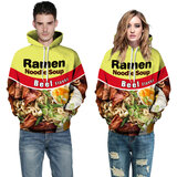 Ramen Noodle Soup Beef Flavor Food Graphic hooded pullover Hoodie For Women And Men
