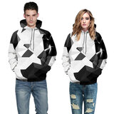 Cool Black White Prismatic Print Hoodie