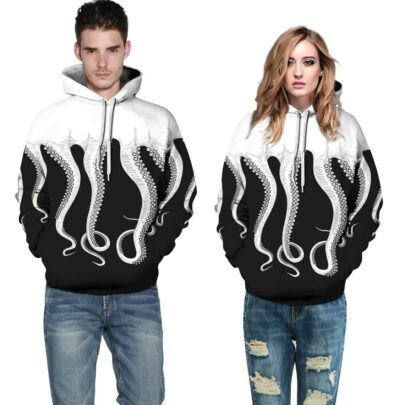 Fashion Octopus Print Hoodie For Women And Men