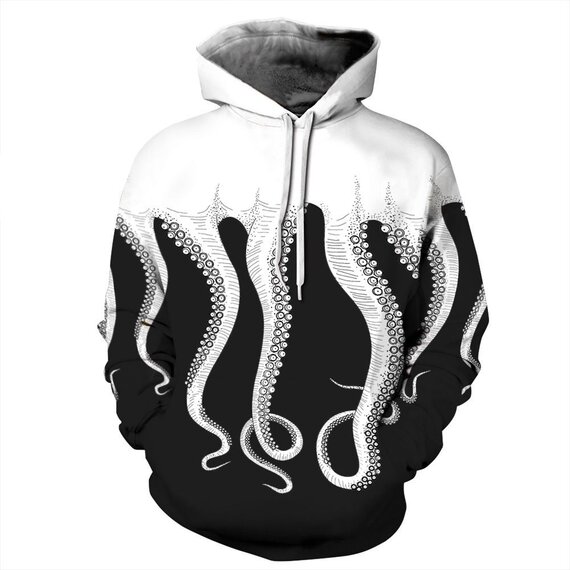 Fashion Octopus Print Hoodie For Unisex