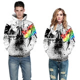 cool eagle print pullover hoodie long sleeve