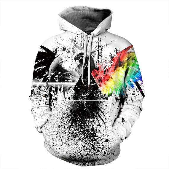 fashion eagle graphic pullover hoodie long sleeve