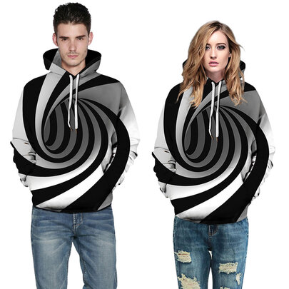 Cool Pullover Vortex Print Hoodie