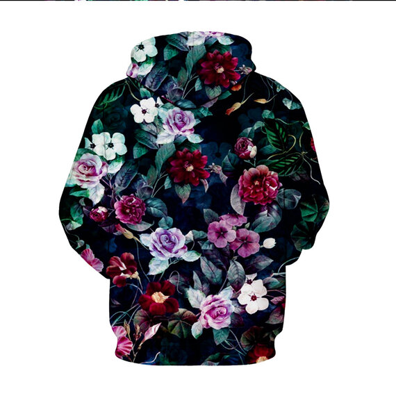 Rose Graphic Hooded Hoodie For Ladies