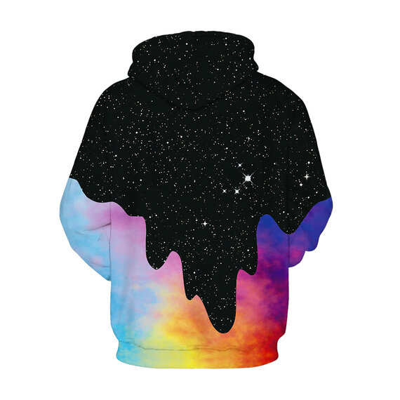 Fashion Starry Night Print Pullover Hoodie For Men and Women