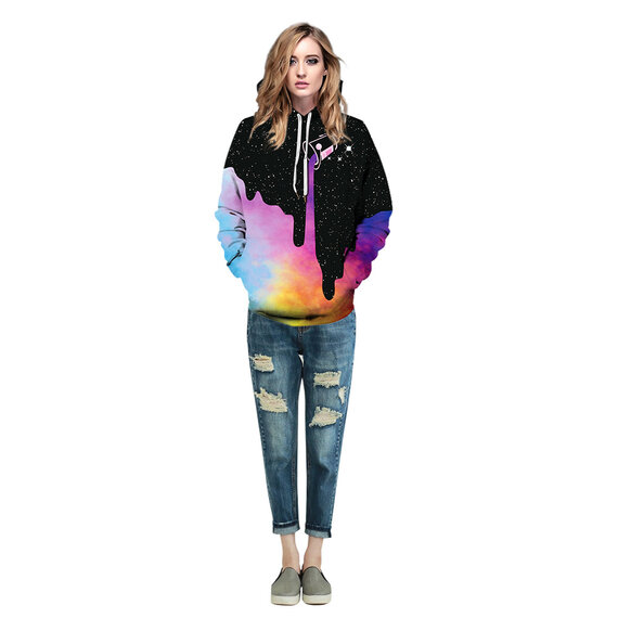 Cool Starry Night Graphic Pullover Hoodie For Men and Women