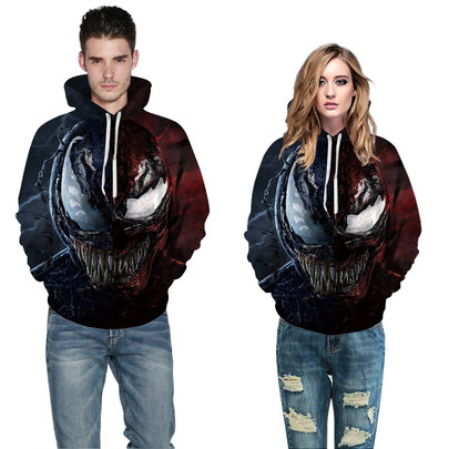 long sleeve Fashion Venvom Print Hoodie For Unisex