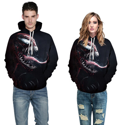 Black Venvom Graphic hoodie For Women And Mens