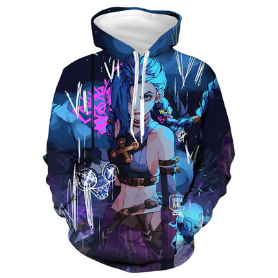 Long Sleeve Pullover League of Legends Jinx Arcane Hoodie