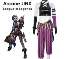 JINX Arcane League of Legends Cosplay Costume with 9 Accessories