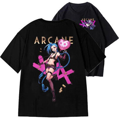 short sleeve Black Arcane JINX T Shirt League Of Legends