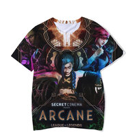 short sleeve Arcane Cosplay Shirt League Of Legends Print Tee
