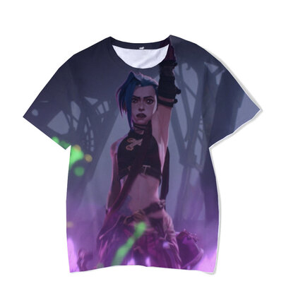 short sleeve Cool Arcane JINX Shirt League Of Legends Print Tee