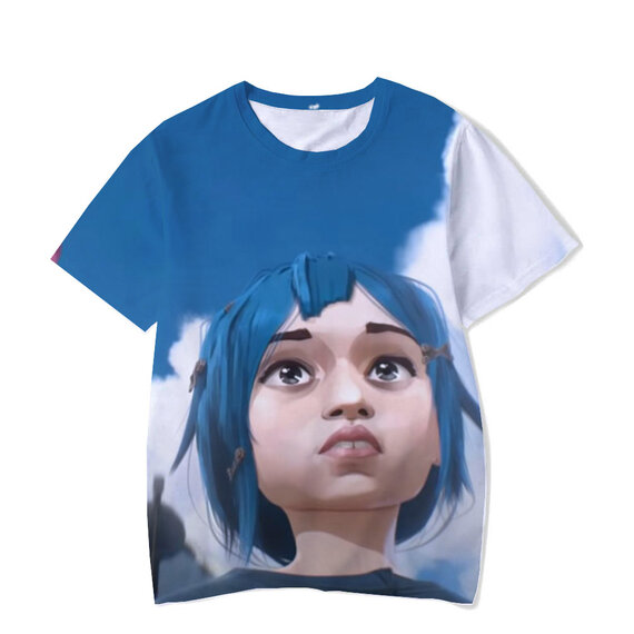 short sleeve Arcane Childhood JINX T Shirt League Of Legends