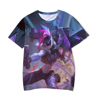 Arcane Jinx The Loose Cannon Cosplay Shirt League Of Legends short sleeve print tee