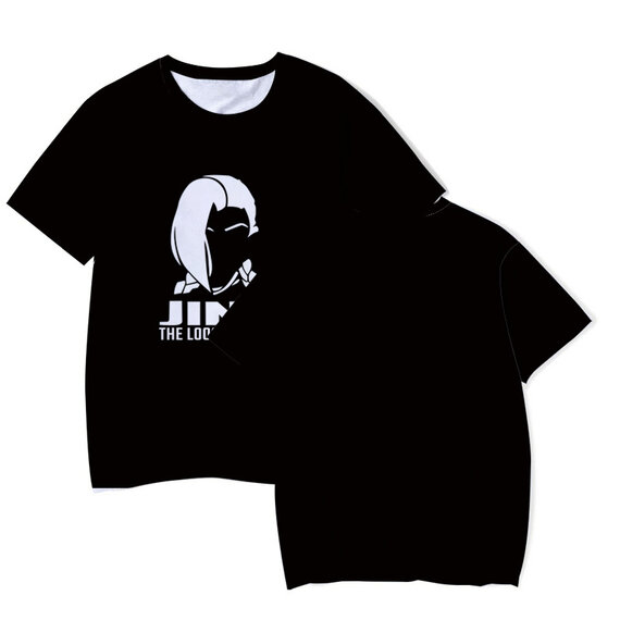 Black LOL Arcane Jinx Cartoon And Comic Graphic Tee Shirt