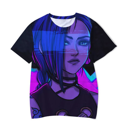 short sleeve LOL Arcane Jinx Gentle Lady Print T-Shirt