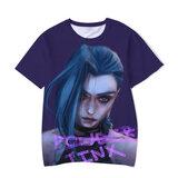 League Of Legends Powder JINX Arcane print Tee Shirt