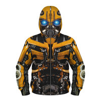 Zip-up Transformers Bumblebee Print Hoodie For boys
