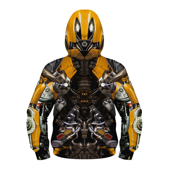 Zip-up Transformers Bumblebee pullover Graphic Hoodie For girls
