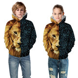 Cool pullover Tiger Print Hoodie For Kids