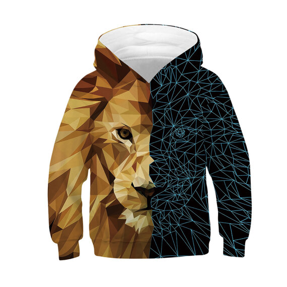 Cool pullover Tiger Graphic Hoodie For Kids