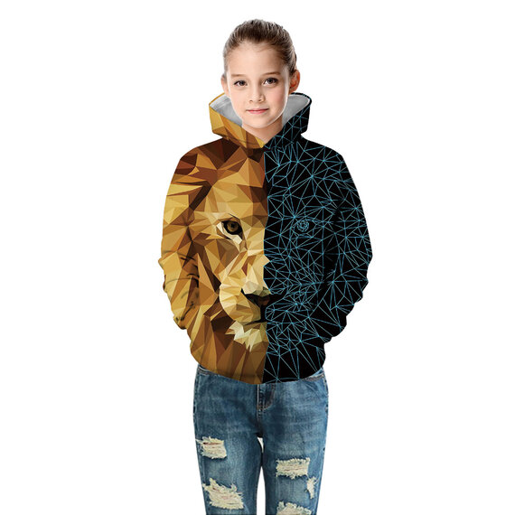 Cool pullover Tiger Print Hoodie For Children