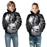 Cool pullover Cat Print Hoodie For Children