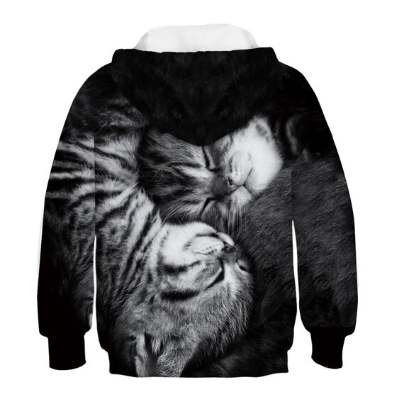 Cool pullover Cat Graphic Hoodie For boys