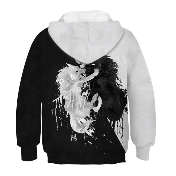 Lion Print Pullover Hoodie For Boys