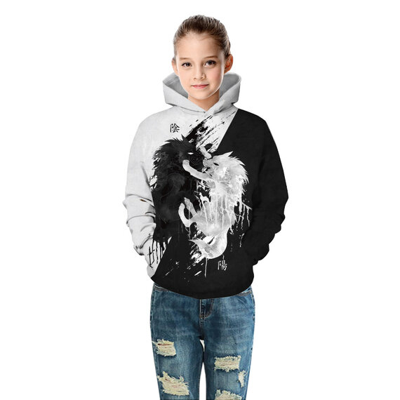 Lion Graphic Pullover Hoodie For Kids