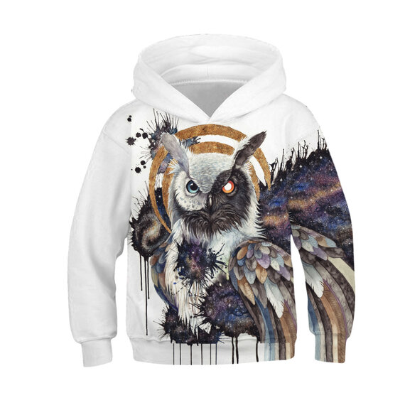 Owl Print Hoodie For Children