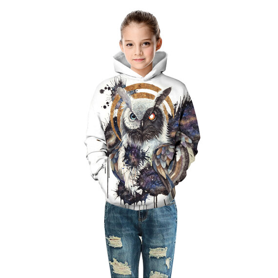 Owl Graphic Hoodie For Kids