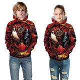 Cool Marvel Venom Print pullover Hoodie For Kids Red