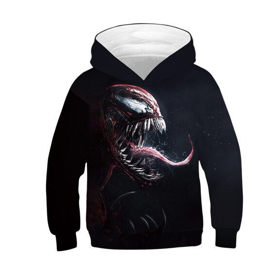 Marvel Venom Print pullover Hoodie For Children Black