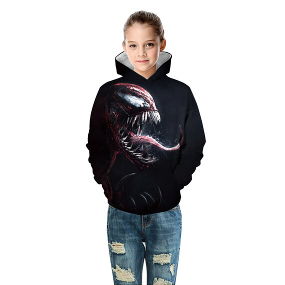 Marvel Venom Graphic pullover Hoodie For Children Black