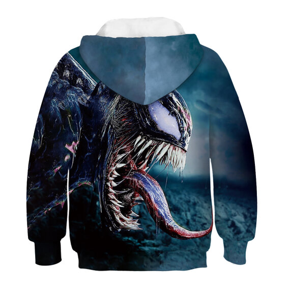 Fashion Marvel Venom Graphic pullover Hoodie For boys Blue