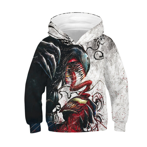 3D digital Marvel Red And Blue Venom Graphic Hoodie For Children